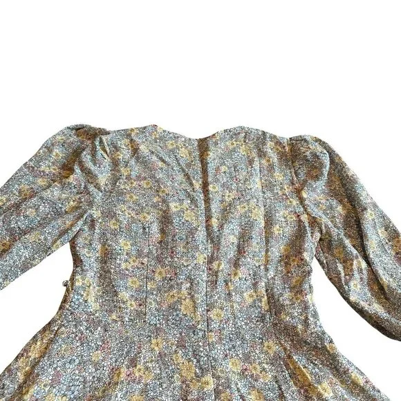 Quanta du Soleil Dainty Floral Print Dress Puff Sleeves Mini Size 36 EU Small - Picture 11 of 12